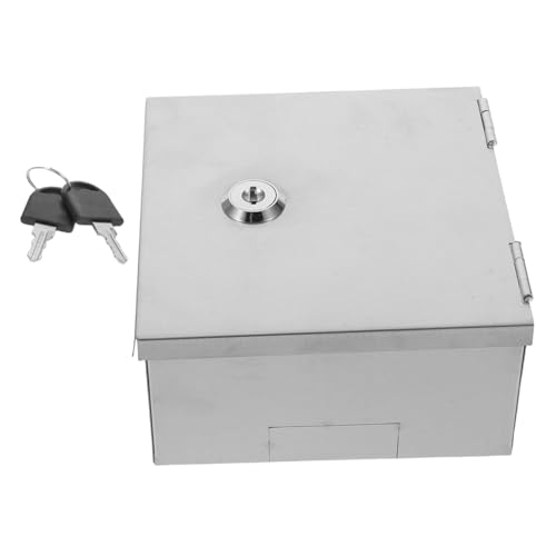 VILLCASE Edelstahl Modell Steckdosenschutz Box mit Schloss Wasserdichte Robuste Steckdosenabdeckung für Wandmontage Diebstahlsicherer Outdoor Steckdosenkasten für Haus Büro und Öffentliche von VILLCASE