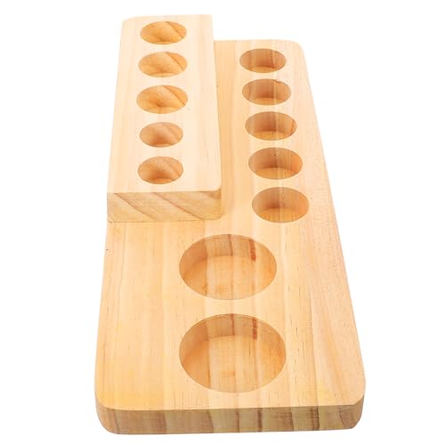 VILLCASE Flaschenständer Mit Mehreren Fächern Organizer Für Ätherische Öle Und Farbflaschen Stabiles Design Kiefernholz Für Büro Und Bad von VILLCASE