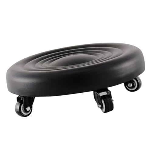 VILLCASE Flaschenzughocker faltbar zusammenklappbar Fänger Sessel Sitz Stool bürohocker fußhobel fussrasten wheelstand Tritthocker Rutschfester Fußhocker Fußstütze Kleiner Hocker Pu Black von VILLCASE