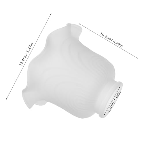 VILLCASE Glas Lampenschirm Blume Design Lochdurchmesser Weiß Glas Lampenschirm Deckenleuchte Ersatz für Wohnzimmer Esszimmer Kleine Hängelampe mit Umgekehrter Öffnung von VILLCASE