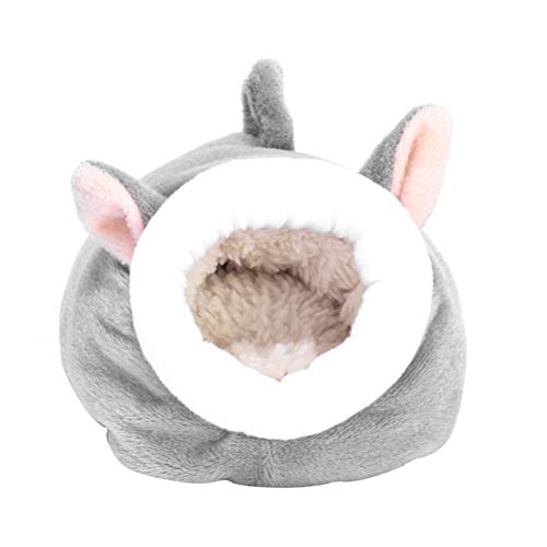 VILLCASE Hamster-Bett, niedliches weiches Plüsch-Bett, Meerschweinchen-Bett, Hamster, warmes Nest, Haustierschlafsack, Fleece-Höhle, Haustierzubehör für Frettchen, Igel, kleine Tiere (hellgrau) von VILLCASE