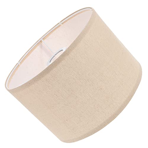 VILLCASE Haushaltslampenabdeckung Tischlampenschirm aus Stoff Lampenschirme aus Stoff Tuch helle Farbtöne Tischlampenabdeckung abnehmbarer Lampenschirm Leinen- Khaki von VILLCASE