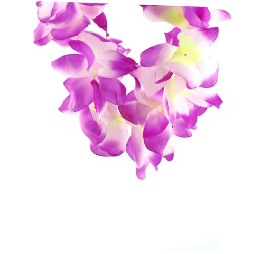VILLCASE Hawaii Blumenkette aus Dickem Dichtem Material Lila Weiße Tropische Blumen Girlande für Luau Strandparty Kostüm Vielseitiges Hawaii Accessoire VILLCASE Hawaii Blumenkette aus Dickem Dichtem Material Lila Weiße Tropische Blumen Girlande für Luau Strandparty Kostüm Vielseitiges Hawaii Accessoire von VILLCASE