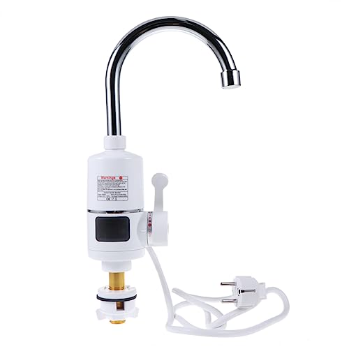 VILLCASE Heißwasserhahn mit LED Display Instant Durchlauferhitzer für Warm und Mischbatterie Eu Stecker Einfache Installation Kompatibel mit Meisten von VILLCASE