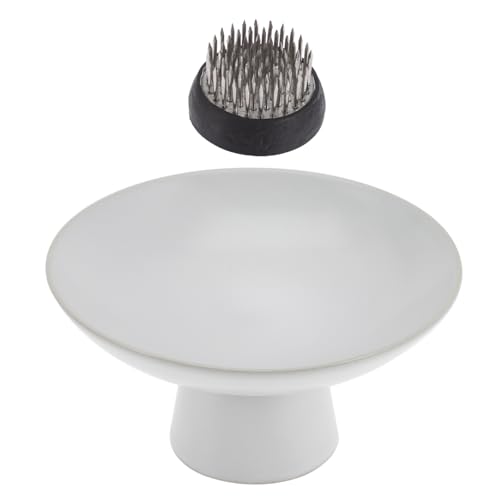 VILLCASE Hochwertiger Keramik Flower Pin Holder mit Stabilem Nadelgrund Dekorativer Blütenhalter für Ikebana und Blumenarrangements Langlebiger Blumenhalter für Tischdekoration und Zweige von VILLCASE