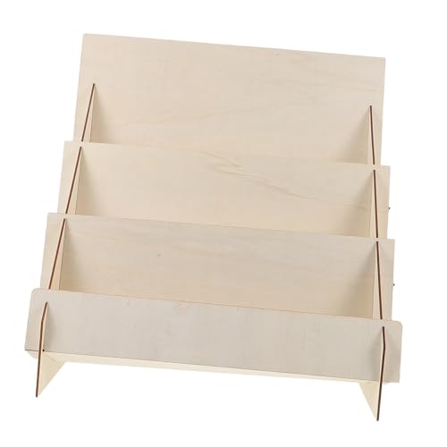 VILLCASE Holz Kartenständer Stufiger Tisch Organizer für Grußkarten Broschüren und Bücher für Einzelhändler Messen und Veranstaltungen Stabiler und Ästhetischer Holzrahmen von VILLCASE