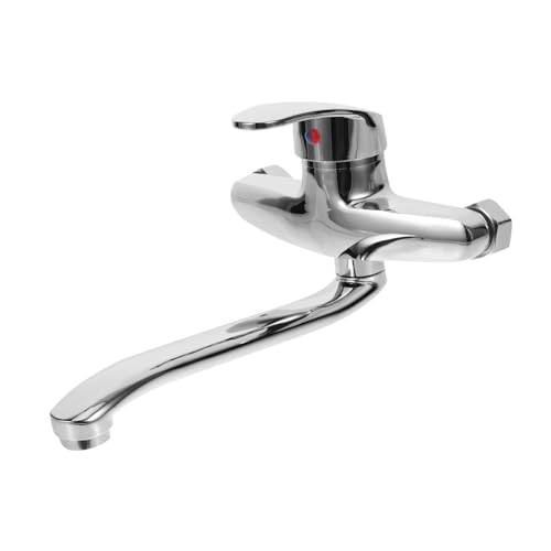 VILLCASE Kupfer Wandmontierter Wasserhahn mit Doppel auslauf Mischbatterie für Heiß Kaltwasser Korrosionsbeständig mit Verchromter Oberfläche für Küche und Bad Einfache Installation von VILLCASE