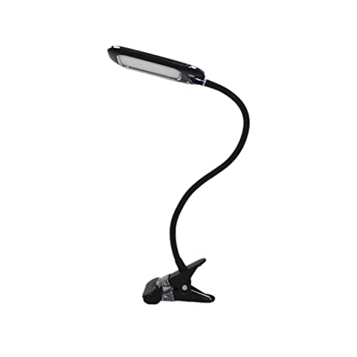 VILLCASE LED Leselampe mit USB Klemme Flexiblem Schwanenhals Helligkeitsstufen Augenschonendes LED Licht Tragbare Nachttischlampe für Lesen Camping und Reisen Stabiler Standfuß Schwarz von VILLCASE