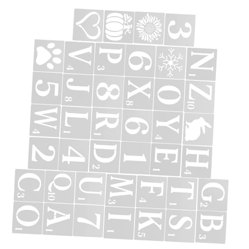 VILLCASE Malen -Sprühvorlage Kalligraphie -Schablonen zum Schreiben Kinderschablonen Buchstaben-Alphabet-Schablonen Buchstaben- und Zahlenschablonen Malschablone das Haustier Weiß von VILLCASE