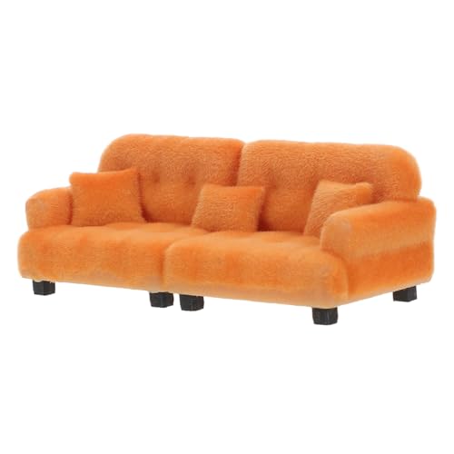 VILLCASE Maßstab Beflocktes Puppenhaus Couch mit Kissen Braunes Miniaturmöbel für Wohnzimmer und Schlafzimmer Dekoration Leicht und Detailreich für Puppenhaus Zubehör VILLCASE Maßstab Beflocktes Puppenhaus Couch mit Kissen Braunes Miniaturmöbel für Wohnzimmer und Schlafzimmer Dekoration Leicht und Detailreich für Puppenhaus Zubehör von VILLCASE