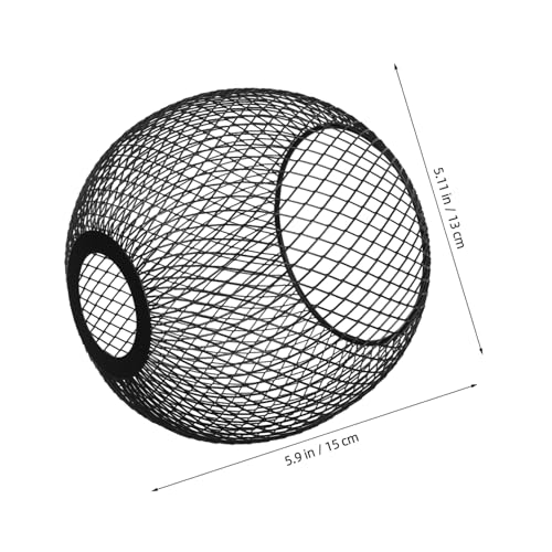 VILLCASE Metall Lampenschirm Käfig Design Robuster Eisen Lampenschirmrahmen mit Hohlkugel-mesh Blendfreies Licht Dekorativer Metall Lampenschirm für Hängeleuchte Schwarz Ø von VILLCASE