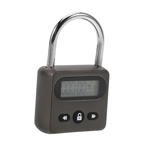 VILLCASE Metall Timerschloss mit LCD Display Wiederaufladbares Elektronisches Timer Vorhängeschloss aus Multifunktional für Schüler Prüfungen Haushalt Automatische Entriegelung nach von VILLCASE