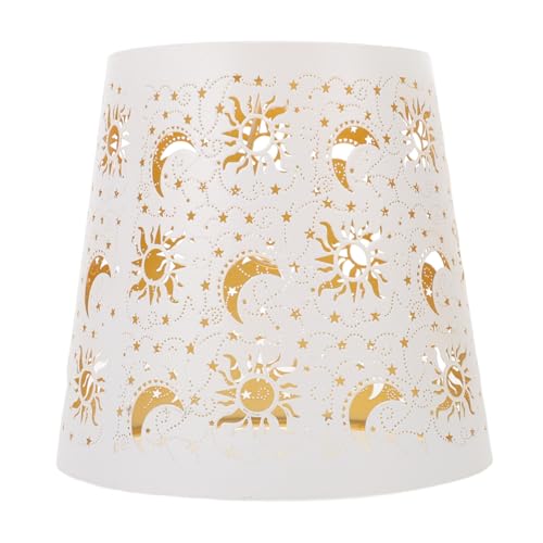 VILLCASE Metall-lampenschirm mit Mond-motiv Lasergraviert Hohl Ausgeschnitten Vintage Stil Kompatibel für Steh- Tisch Nachttischlampen Einfache Montage Dekorativ für Wohnzimmer und von VILLCASE
