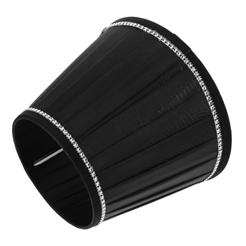 VILLCASE Pleated Lampenschirm Schwarz mit Strass Dekorativer Lampenschirm für Tischlampen Robust und Langlebig für Schlafzimmer Wohnzimmer und von VILLCASE