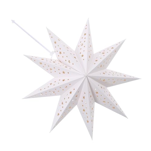 VILLCASE Punkt Papier-stern Lampenschirm Weiß mit Led-lichterkette Faltbarer Origami Hängelaterne für DIY Party Weihnachtsdeko Vielseitiger Pendelleuchter für Festliche Räume VILLCASE Punkt Papier-stern Lampenschirm Weiß mit Led-lichterkette Faltbarer Origami Hängelaterne für DIY Party Weihnachtsdeko Vielseitiger Pendelleuchter für Festliche Räume von VILLCASE