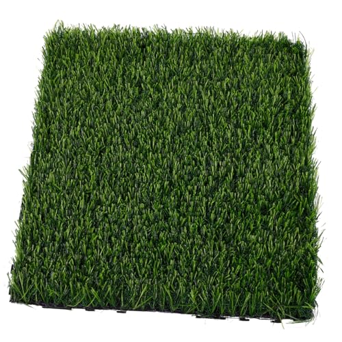 VILLCASE Rasenboden Dekorative Grasrasen Spielplatzplatten Gefälschte Synthetische Outdoor Grünmatten Patio Garten Für Stoff Künstliche Landschaftsgestaltung Quadratisches PVC von VILLCASE