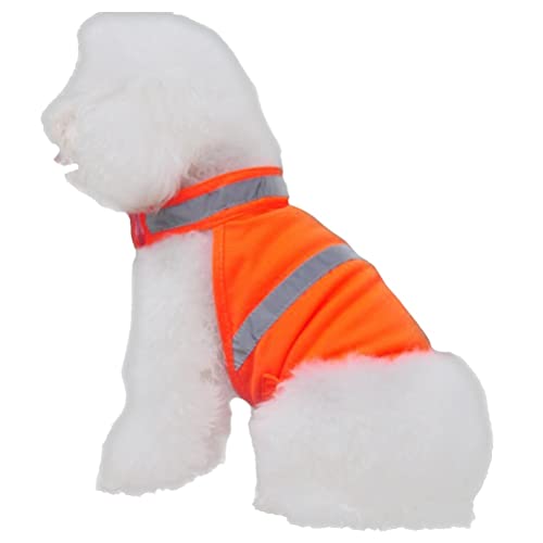 VILLCASE Reflektierende Sicherheitsweste für Hunde, hohe Sichtbarkeit, atmungsaktiv, Sommerkleidung für Spaziergänge, Laufen, Wandern, Fluoreszierendes Orange, Größe M von VILLCASE