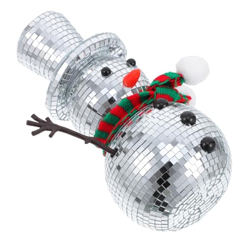 VILLCASE Reflektierender Disco Ball mit Strickschal Stilvolle Winterdekoration für Tisch Regal oder Kamin Wiederverwendbares Festliches Ornament für Ihre Party von VILLCASE