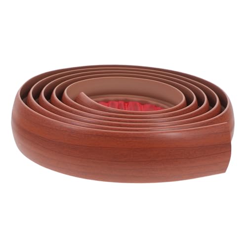 VILLCASE Selbstklebender PVC Übergangsprofil Bodenleiste mit Holzmaserung Flexible Rampenleiste für Türschwellen Höhenausgleich Zuschneidbar Rutschfeste Kante für Fliesen Teppich von VILLCASE