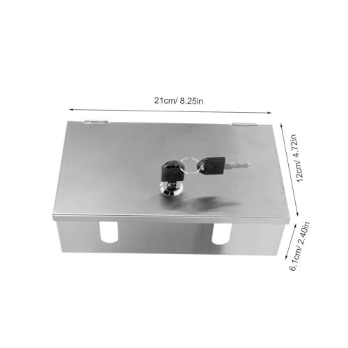 VILLCASE Sicherheitsbox aus Edelstahl für Steckdosen Wetterfeste Abschließbare Metall-steckdosenabdeckung mit Transparentem Sichtfenster Schutzgehäuse für Außensteckdosen in Schulen von VILLCASE