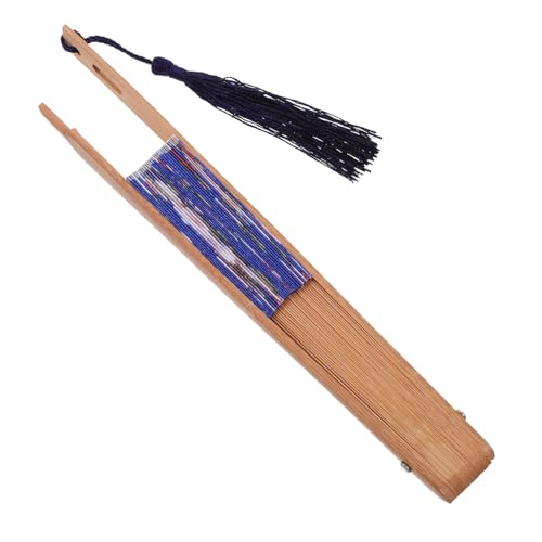 VILLCASE Vintage Faltfächer im Japanischen Stil Runde Handfächer für Hochzeiten und Partys Dekorativer Fächer Traditionelles Design mit Elegantem Muster Tragbar und Leicht zu Lagern von VILLCASE
