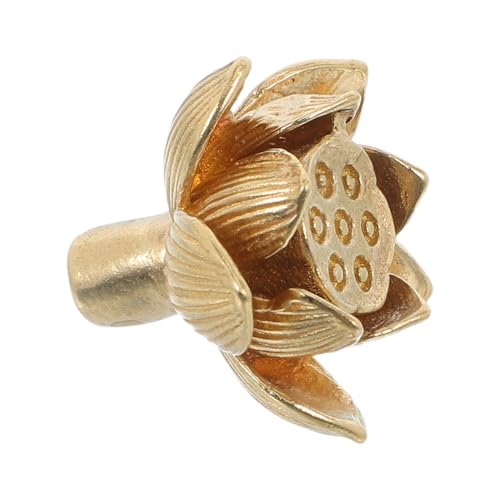 VILLCASE Vintage Lotusblüten Türknauf aus Robustem Messing Dekorativer Retro Schrankgriff mit Langlebiger Farbhaltung Elegantes Blumen Design für Küche Kleiderschrank und Möbel Pflegeleicht von VILLCASE