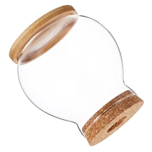 Mini Aquarium mit Holzdeckel Transparenter Glasfischbehälter für Schreibtisch und Dekoration Mini Aquarium mit Holzdeckel Transparenter Glasfischbehälter für Schreibtisch und Dekoration von VILLFUL