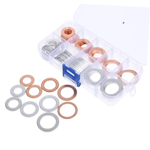 VILLFUL 1 Schachtel Ölablassschraube Dichtung Satz aus Aluminium und Kupfer Einsetzbare Ölablassdichtringe in Verschiedenen für Langlebigen und Effektiven Motorteil ersatz von VILLFUL