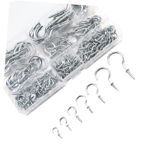 VILLFUL 1 Schachtel Teiliges Schraubhaken Weiß Verzinkt Fragezeichen Haken für Wand und Decke Langlebige Aufbewahrungshaken für Innen und Außen Praktische Kunststoffbox zur Ordentlichen von VILLFUL