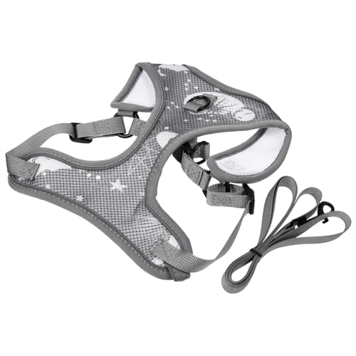 VILLFUL 1 Set Haustierleine Atmungsaktives Haustiergeschirr Kleines Hundegeschirr Haustier Gassigeschirr Step In Geschirr Verstellbares Hundegeschirr Outdoor Gassigeschirr Outdoor von VILLFUL