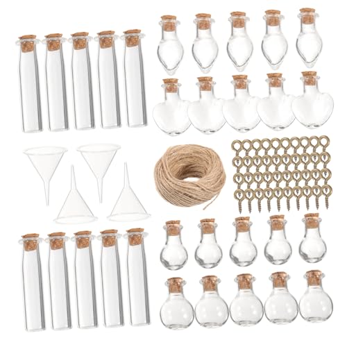 VILLFUL Miniatur Glasflaschen Satz Kleine Klare Flaschen Aus Glas Winzige Verschlussflaschen Als Driftflaschen Oder Aufbewahrungsflaschen von VILLFUL