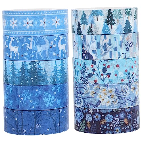 VILLFUL 10 Rollen Diy Klebeband Klebebänder Für Scrapbooking Jahreszeiten Washi Tape Wald-washi-tape Dekoratives Washi-tape Bastelklebebänder Charm Waben Japanisches Papier Winter Geschenk von VILLFUL