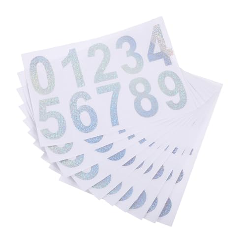 VILLFUL 10 Sets Garagennummernschild Selbstklebende Nummer Pvc Digitale Nummer Briefkastennummern Aufkleber Nummernaufkleber Etiketten Digitale Nummernaufkleber Reflektierende von VILLFUL