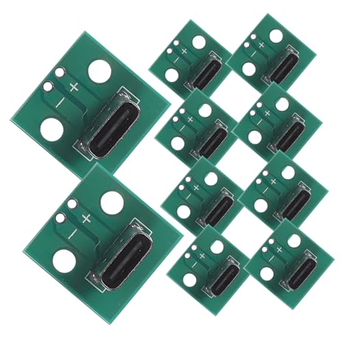 VILLFUL 10 Stück 10 Stück USB C Buchse Adapter Platine Buchsenverbinder mit PCB Testplatine Leiterplatte für Datenkabelübertragung gelötet 105 Polig *10 langlebig einfache Installation von VILLFUL