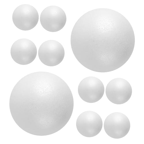 VILLFUL 10 Stück Glatte Runde Schaumstoffbälle Weiße Bastelkugeln für DIY Kunsthandwerk Schulprojekte Weihnachts Festtagsdekorationen von VILLFUL