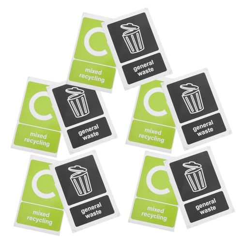 VILLFUL 10 Stück Mülltrennung Aufkleber Selbstklebende Etiketten für Abfallbehälter Klare für Recycling und Mülltrennung Öffentlichen Räumen Einfache Anwendung Schwarz und Grün VILLFUL 10 Stück Mülltrennung Aufkleber Selbstklebende Etiketten für Abfallbehälter Klare für Recycling und Mülltrennung Öffentlichen Räumen Einfache Anwendung Schwarz und Grün von VILLFUL
