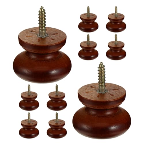 VILLFUL 10 Stück Runde Holzschubladenknöpfe Selbstschneidende Massivholzgriffe Kratzfest Ergonomisch für Küchenschränke Kommoden Kleiderschränke Langlebige Möbelbeschläge von VILLFUL