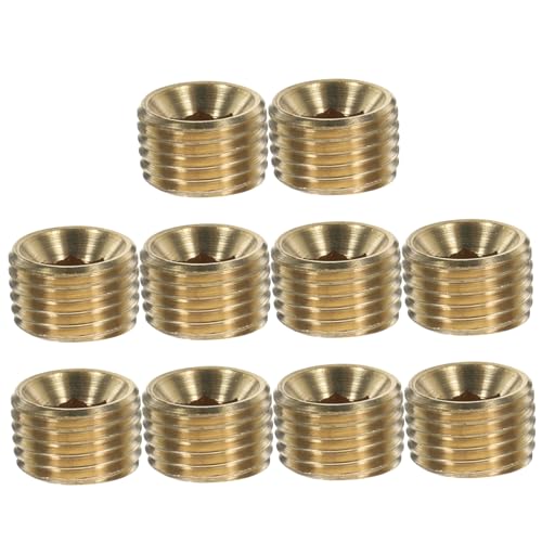 VILLFUL 10 Stück Teiliges Außengewinde Messing Rohrstopfen mit Außen sechskant Endkappen für Wasser Gasleitungen Einfache Montage Dichtungswirksam Kompakt und Leicht von VILLFUL