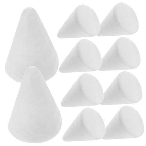 VILLFUL 10 Stück Teiliges DIY Bastelbedarf Schaumstoffkegel Weiß für Kreative Weihnachtsdekoration für Vorschule und Bastelprojekte von VILLFUL