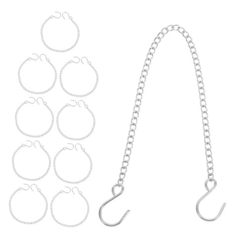 VILLFUL 10 Stück Teiliges Edelstahl Hängeset mit S-haken Rostfreie Aufhängeketten für Vogelhäuschen Blumentöpfe Körbe Laternen und Windspiele Langlebig Wetterbeständig Lang Vielseitig für von VILLFUL