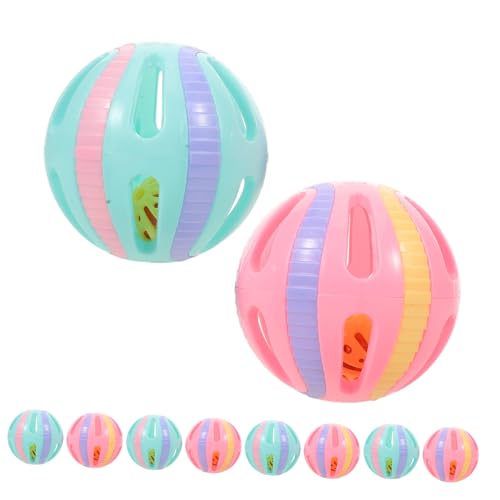 VILLFUL 10 Stück Teiliges Katzenspielball Glocke in Bunten Farben Interaktives für Katzen Bewegung und Beschäftigung Drinnen von VILLFUL