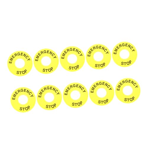 VILLFUL 10 Stück Teiliges Not aus Runder Not aus button ring mit Auffälliger Warnfarbe Glatter Oberfläche Langlebigem Material Passend für Not aus druckknöpfe Sicherer Ersatz von VILLFUL