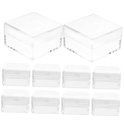 VILLFUL 10 Stück Teiliges Transparente Mineralien Aufbewahrungsboxen aus Robustem Quadratische Probenbehälter zum Staubschutz und Übersichtlichen Präsentieren von Sammlerstücken für von VILLFUL