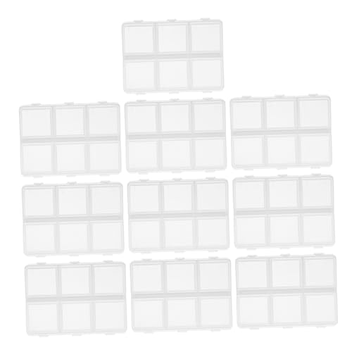 VILLFUL 10 Stück Transparente Sortierbox mit Fächern Verstellbare Trennwände Kleine Aufbewahrungsbox für Perlen DIY Bastelmaterial Schmuckzubehör Kompakte für Schreibtisch von VILLFUL