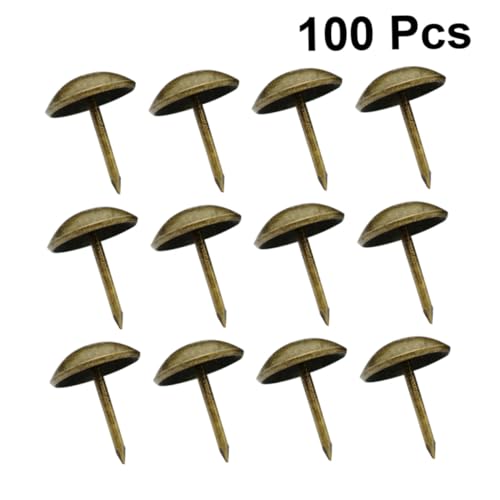 VILLFUL 100 Stück Antike Bronze Rundkopfnägel Dekorative Möbelnägel Türnägel Klassische Große Kopf Nägel für Sofa Stuhl Bett Möbelverzierung von VILLFUL