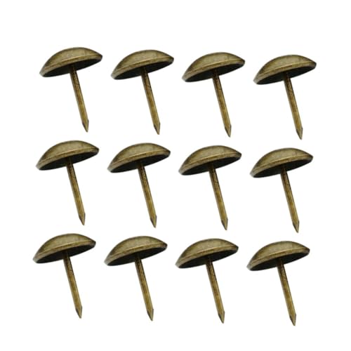 VILLFUL 100 Stück Antike Bronze Türnägel Runde Messingnägel Große Köpfe Möbel Dekorative Nägel Für Sofa Stuhl Möbelverstärkung Und DIY Projekte von VILLFUL