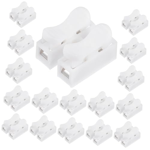 VILLFUL 100 Stück Federklemmen Kabelverbinder Steckbare Verbindungsklemmen für LED Beleuchtung Strommotor Elektroverdrahtung Einfache Installation Langlebig aus Abs von VILLFUL