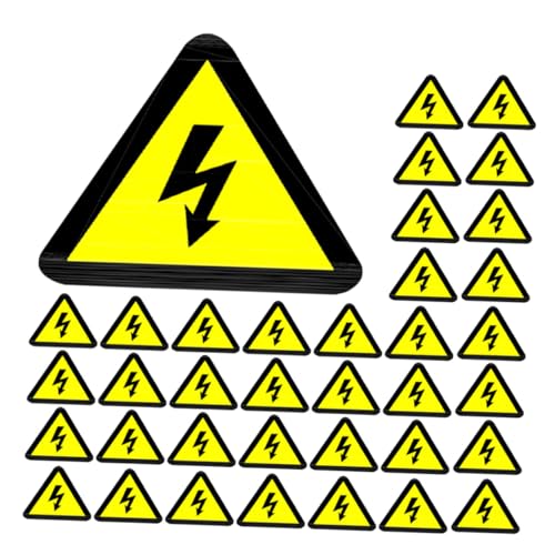 VILLFUL 100 Stück Hochspannungs-warnaufkleber Gelbe Dreieck-etiketten mit Starkem Kleber Wasser Ölresistente - Warnschilder für Fabriken Büros Zuhause von VILLFUL