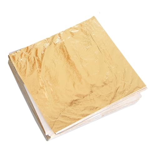 VILLFUL 100 Stück Imitiertes Blattgold Papier Leichtes Dekorpapier für Malerei Möbelrestaurierung Basteln Geschenkverpackung Vielseitig Einsetzbar von VILLFUL