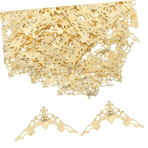 VILLFUL 100 Stück Metall Eckenschoner Vintage Stil Dekorative Buch Foto Ecken Robuste Metallecken für Scrapbooking Alben Notizbücher Ordner Vielseitiger Kantenschutz in Gold VILLFUL 100 Stück Metall Eckenschoner Vintage Stil Dekorative Buch Foto Ecken Robuste Metallecken für Scrapbooking Alben Notizbücher Ordner Vielseitiger Kantenschutz in Gold von VILLFUL